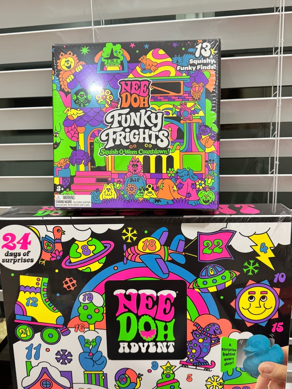 Nee Doh Funky Frights Neon Multi-Color Squishy Toy Set